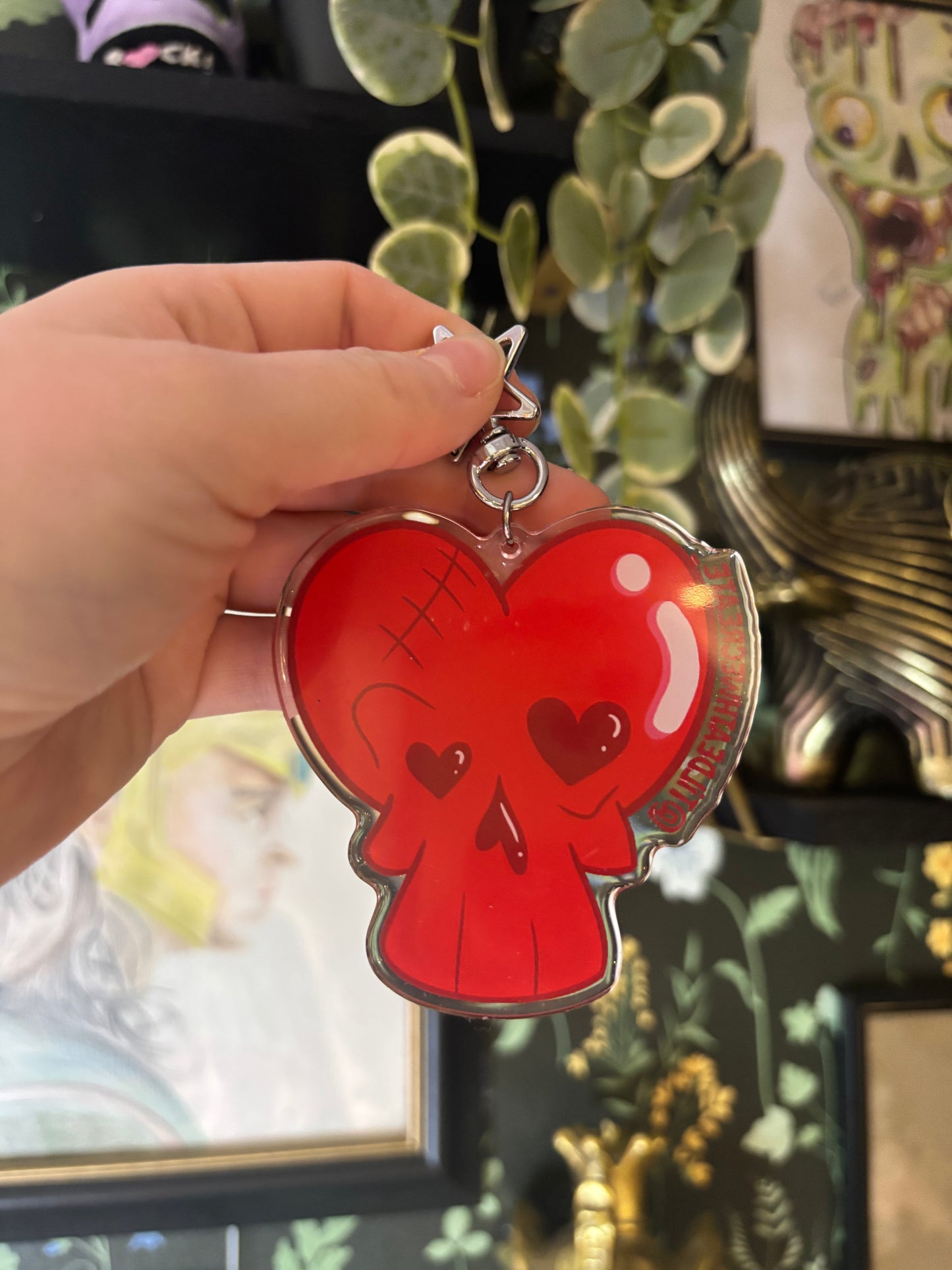 Heart Skull Keychain