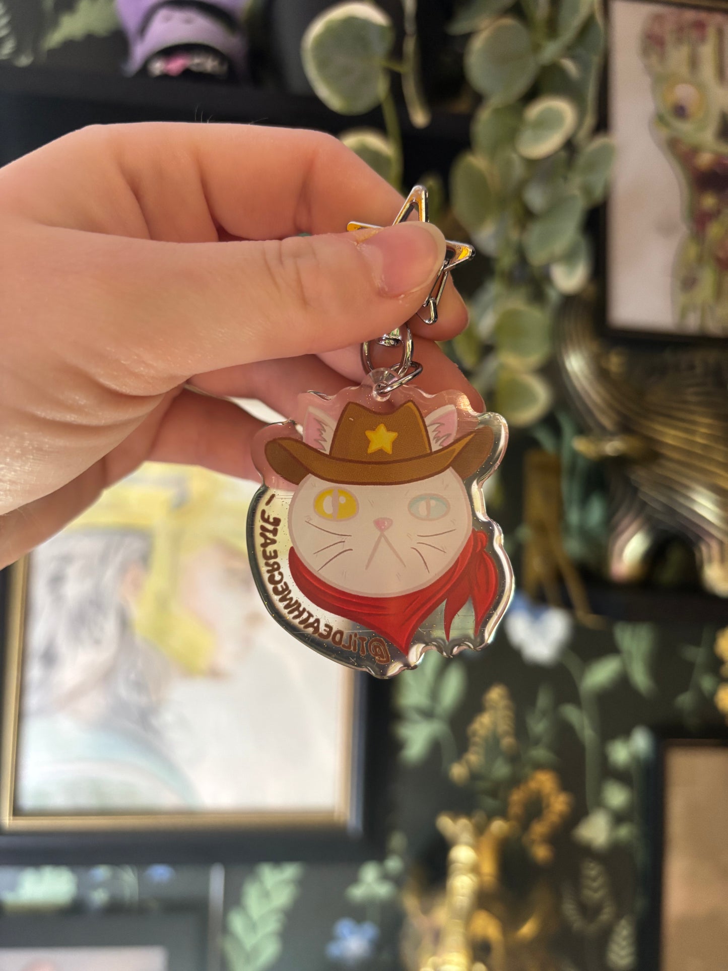 Cowboy Cat Keychain