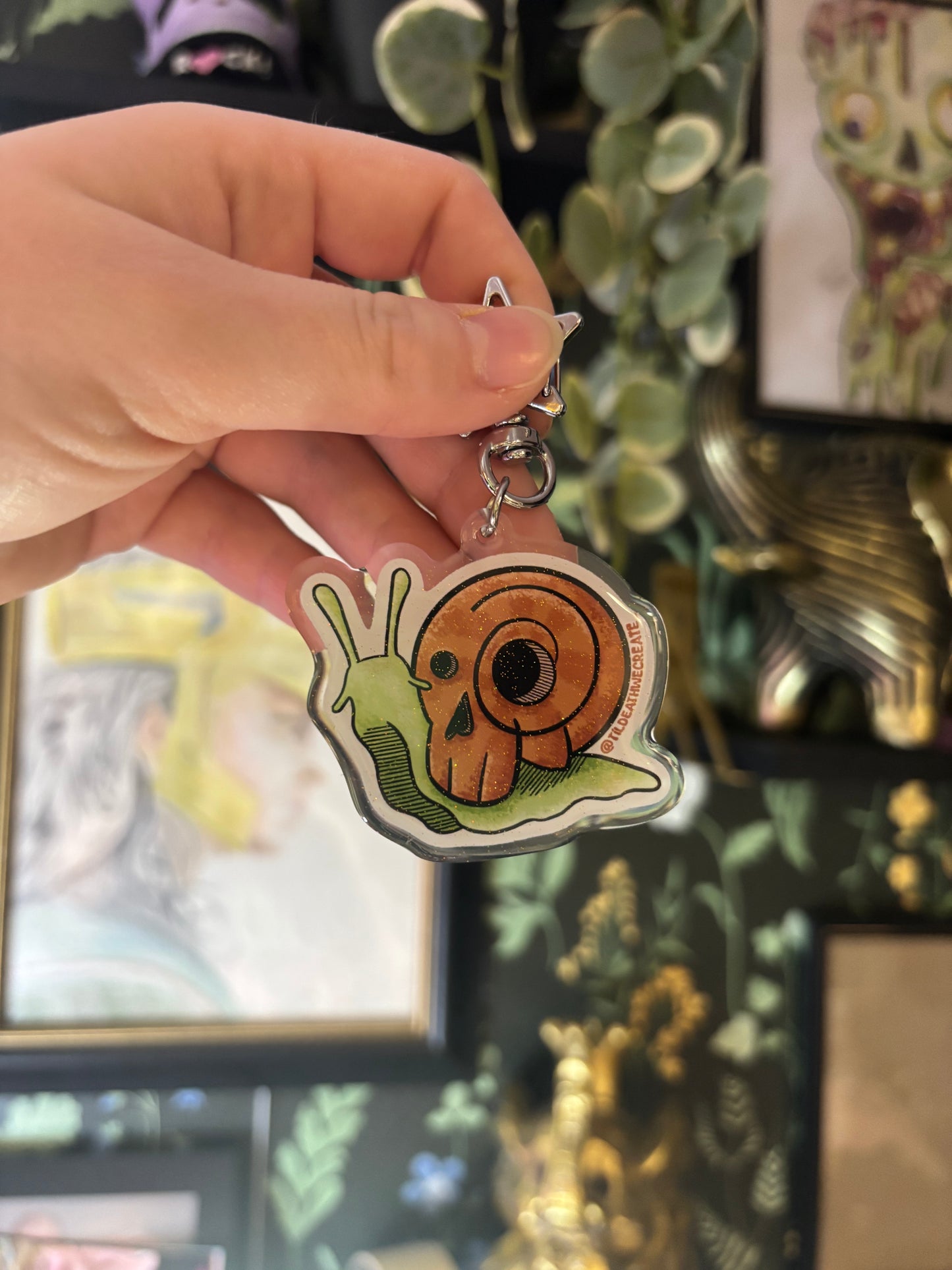 Spooky Snail Keychain