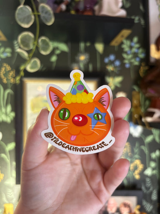 Clown Cat Sticker
