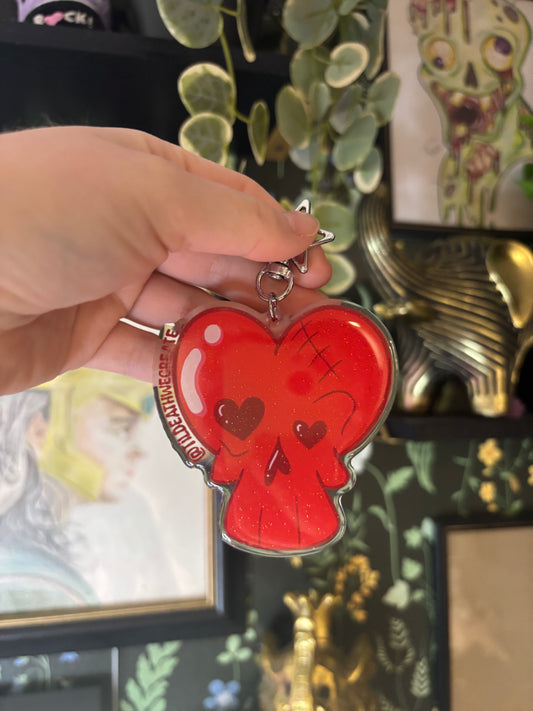Heart Skull Keychain