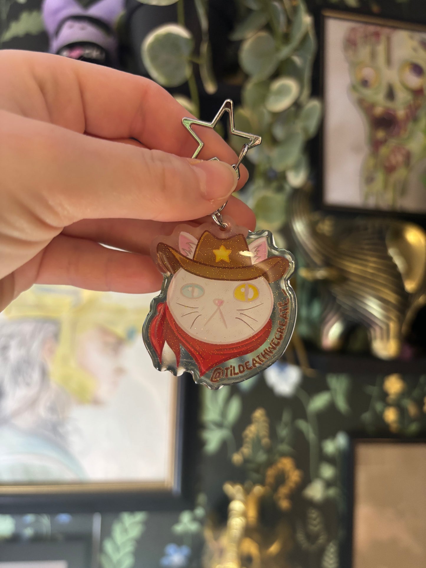 Cowboy Cat Keychain