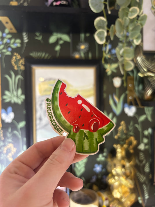 Watermelon Skull Sticker